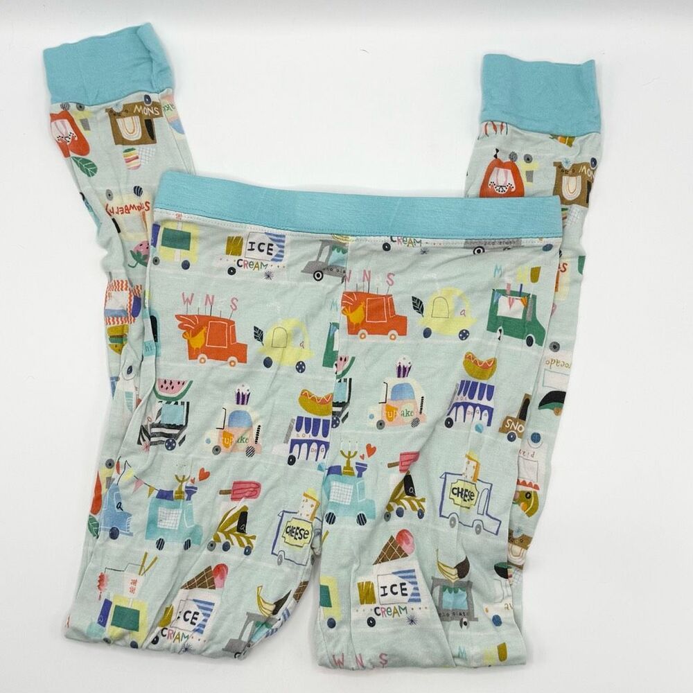 Little Sleepies Food Truck Bamboo Pajama Set Long Sleeve Pants - Kids US 7/8 - Picture 4 of 5